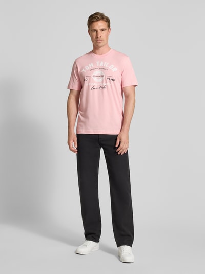 Tom Tailor Regular fit T-shirt van puur katoen Lichtroze - 1