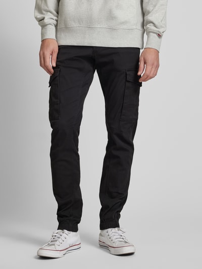 Jack & Jones Tapered Fit Cargohose mit Gürtelschlaufen Modell 'PAUL FLAKE' Black 4