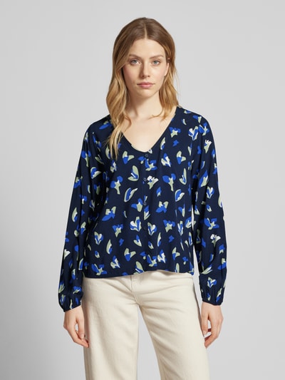 Tom Tailor Denim Regular fit blouse met lange mouwen  Donkerblauw - 4