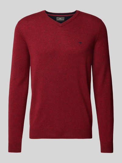 Fynch-Hatton Strickpullover mit V-Ausschnitt Bordeaux 2