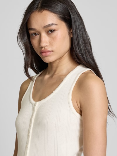 Levi's® Tanktop mit Knopfleiste Modell 'DRY GOODS' Ecru 3