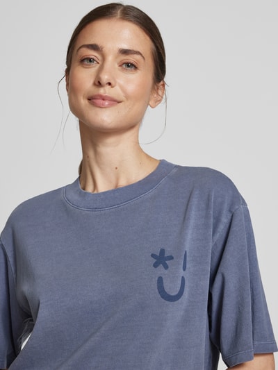 Jake*s Casual T-Shirt mit Logo-Print Jeansblau 3