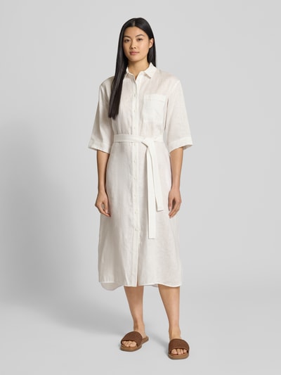 MM Leinenkleid mit Brusttasche Modell 'SALUTE' Offwhite 4
