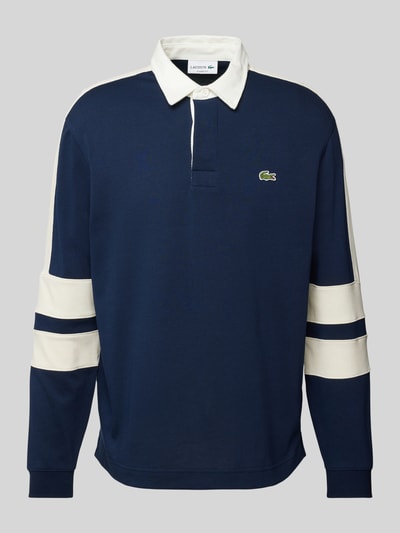 Lacoste Classic fit poloshirt in design met lange mouwen Donkerblauw - 2