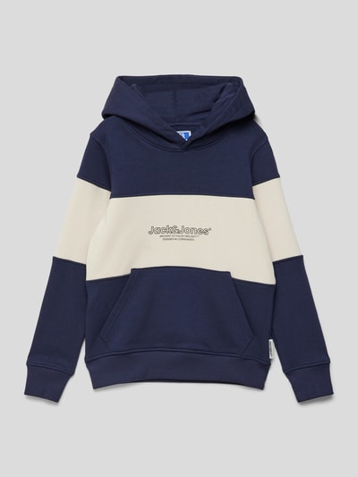 Jack & Jones Hoodie mit Blockstreifen Modell 'JORLAKEWOOD' Marine 1