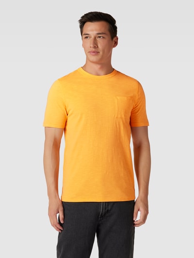 MCNEAL T-shirt in gemêleerde look met borstzak Zalm - 4