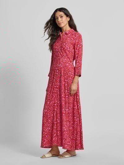 YAS Maxi-jurk met doorknoopsluiting, model 'SAVANNA' Felroze - 1