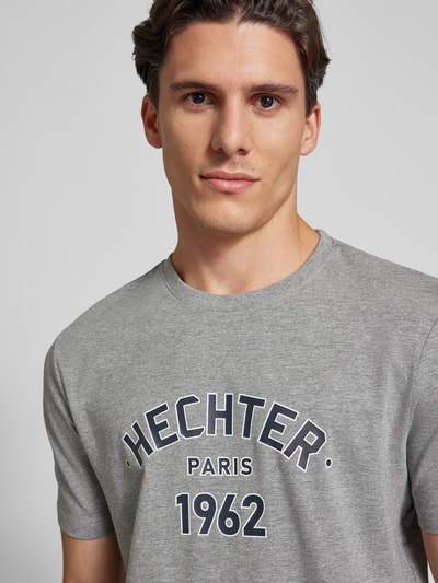 HECHTER PARIS T-Shirt mit Label-Print Hellgrau 3