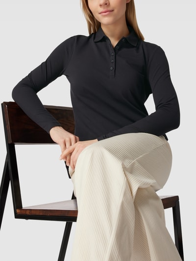 Montego Longsleeve mit Polokragen Schwarz 3