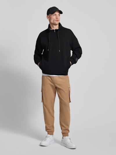 BOSS Sweatshirt mit Stehkragen Modell 'Seidler' Black 1