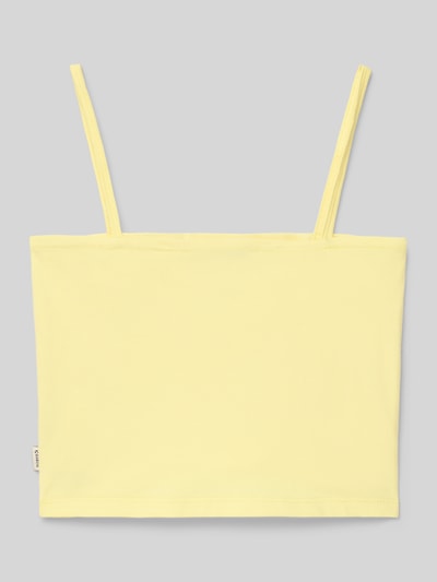 Garcia Top mit Spaghettiträgern und Label-Detail Hellgelb 3