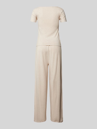 Guess Pyjama met labelstitching, model 'CARRIE' Beige gemêleerd - 3