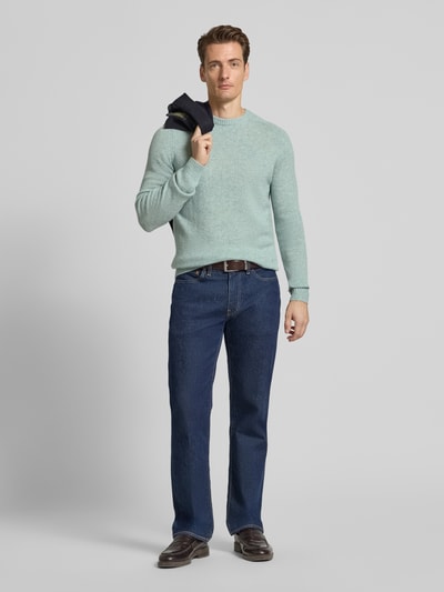 MCNEAL Regular fit gebreide pullover van pure wol Lichtturquoise gemêleerd - 1