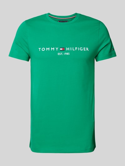 Tommy Hilfiger T-Shirt mit Label-Print Hellgruen 2