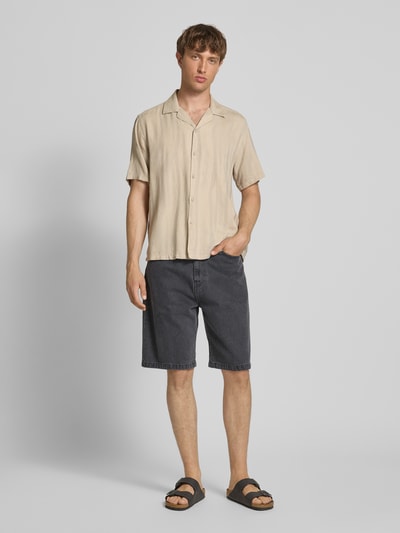 Only & Sons Regular Fit Freizeithemd mit Leinen-Anteil Modell 'ROBERT' Beige 1