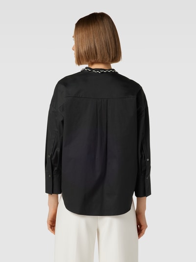 Luisa Cerano Bluse mit V-Ausschnitt und Kordel zum Binden Black 5