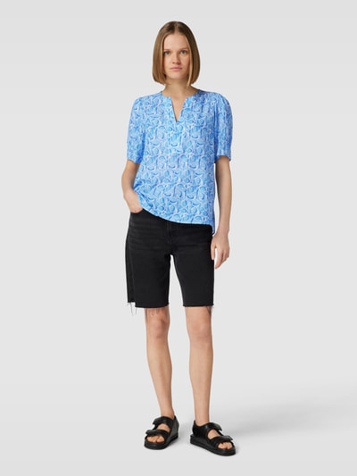 JOOP! Bluse mit Allover-Label-Muster Bleu 1