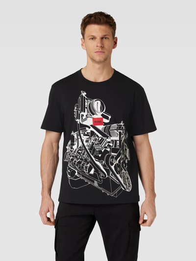 HUGO T-Shirt mit Motiv-Print Modell 'Dacifico' Black 4