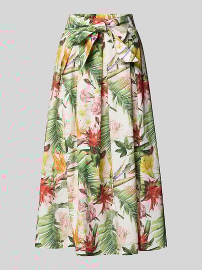 More & More Midirock mit Bindegürtel und elastischem Bund Gruen 2