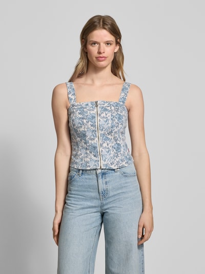 Levi's® Crop Top mit durchgehendem Reißverschluss Modell 'OPHELIA' Hellblau 4