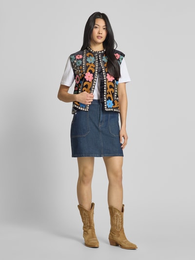 LOLLYS LAUNDRY Weste mit Stitchings Modell 'Bin' Anthrazit 1