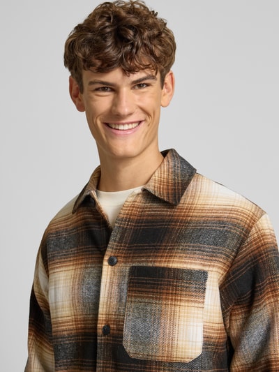 Jack & Jones Regular Fit Hemdjacke mit Brusttasche Modell 'ZAC' Beige 3