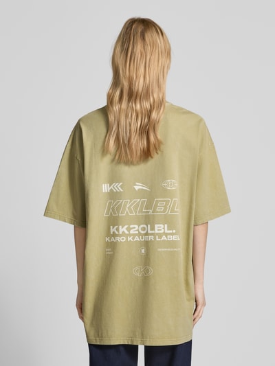 Karo Kauer Oversized T-shirt met labelprint Olijfgroen - 5