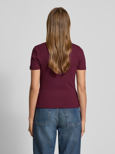 GAP T-shirt z logo i okrągłym dekoltem Bordowy 5
