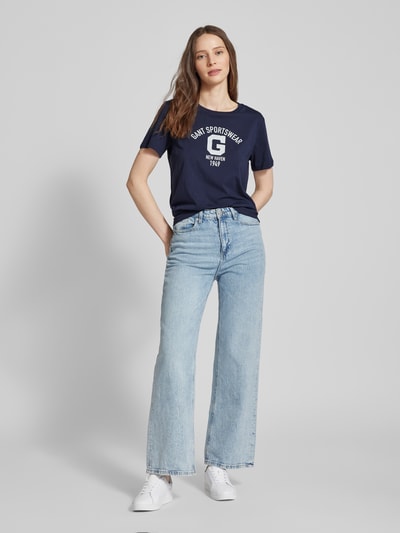 Gant T-Shirt mit Label-Print Marine 1