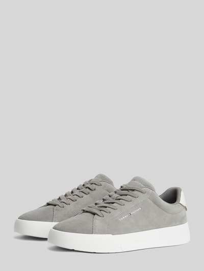 Tommy Hilfiger Sneaker aus echtem Leder mit Label-Schriftzug Hellgrau 1