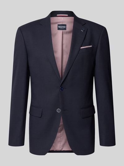 Produktfoto, Slim Fit 2-Knopf-Sakko mit Pattentaschen von HECHTER PARIS im dunklen Material-Mix mit Schurwoll-Anteil, Reverskragen