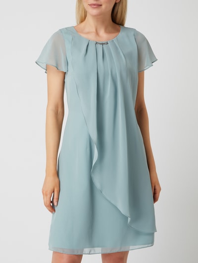 Swing Cocktailkleid im Double-Layer-Look Hellgrün 4