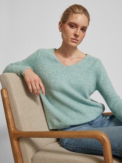 ZABAIONE Strickpullover mit gerippten Abschlüssen Mint 3