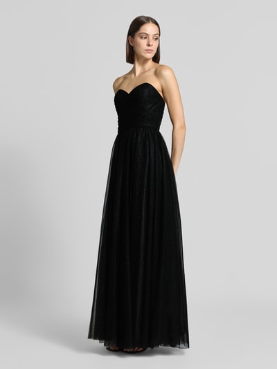Mascara Abendkleid mit Herz-Ausschnitt und Schal Black 1