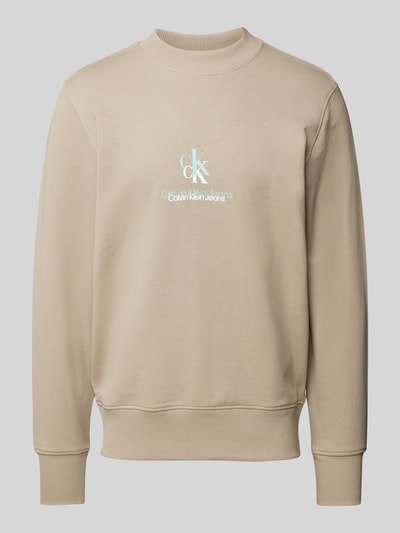 Calvin Klein Jeans Sweatshirt aus reiner Baumwolle  mit Stehkragen Beige 2