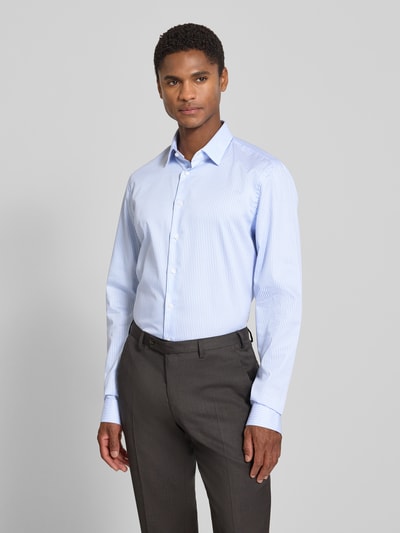 Jake*s Slim Fit Business-Hemd mit extra langem Arm Bleu 4