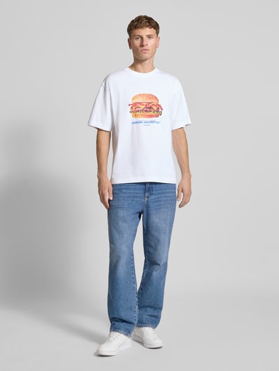 POCKIES Regular Fit T-Shirt aus reiner Bio-Baumwolle mit Logo-Print Weiss 1