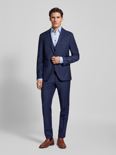 Cinque Slim fit pak met paspelzak op de borst, model 'soda' Marineblauw - 1