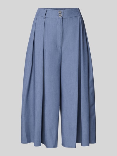 Produktfoto, Culotte mit Biesen und Eingrifftaschen von Rinascimento in Hellblau, Material-Mix mit Viskose, Loose Fit, elastischer Bund, strukturierte Oberfläche