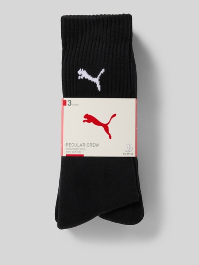Produktfoto, czarne Tennissocken mit Logo im 3er-Pack von PUMA, bawełniany mix, elastyczne, dopasowany krój, widoczne białe logo