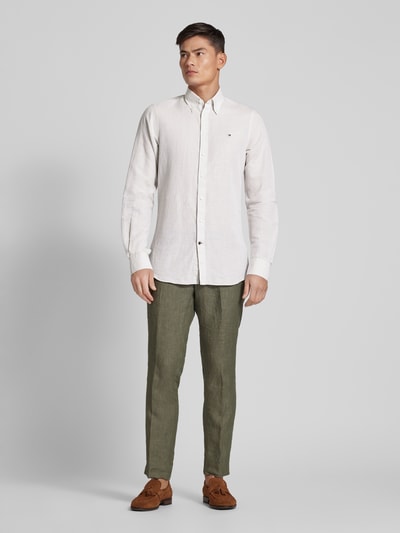 Tommy Hilfiger Business-Hemd mit Button-Down-Kragen Sand 1