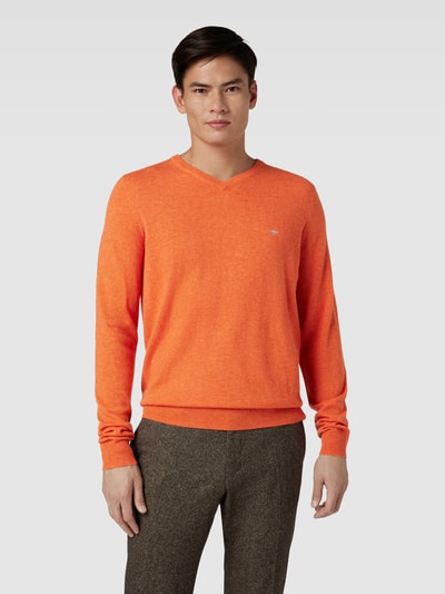 Fynch-Hatton Strickpullover mit Logo-Stitching Orange 4