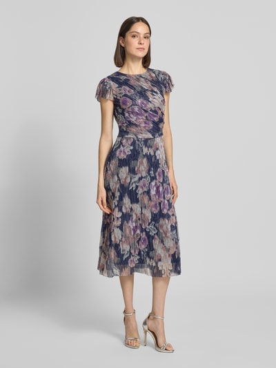 SWING cocktailjurk met ronde hals Donkerblauw - 1