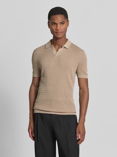 DRYKORN Slim Fit Strick-Poloshirt mit Strukturmuster Modell 'BRAIAN' Beige 4