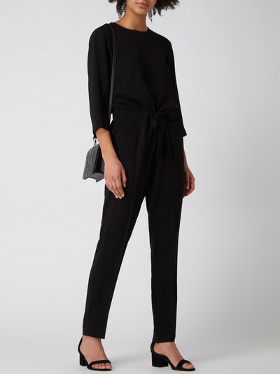 Windsor Jumpsuit van crêpe met tailleriem Zwart - 1