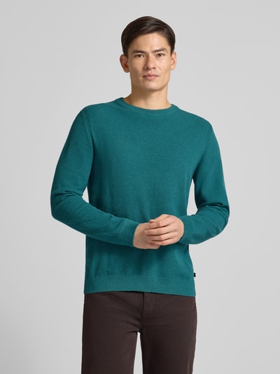 Tom Tailor Sweter z dzianiny o kroju regular fit z czystej bawełny Petrol 4