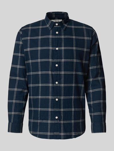 SELECTED HOMME Slim fit vrijetijdsoverhemd van puur katoen, model 'SLIMOWEN' Marineblauw - 2