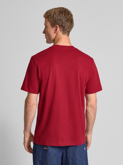 Carhartt Work In Progress T-shirt z wyhaftowanym logo Bordowy 5