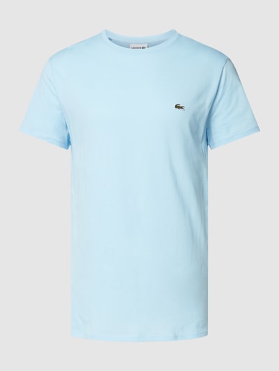 Lacoste T-Shirt mit Logo-Stitching Modell 'Supima' Hellblau 2