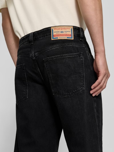 Diesel Low waist baggy jeans met labelpatch Antraciet - 3